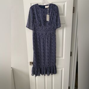 Floral Navy Blue Midi dress